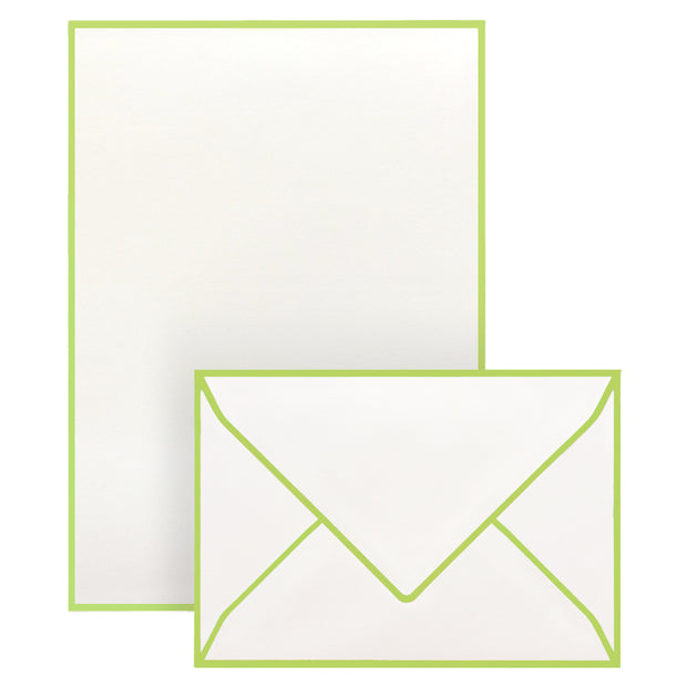 Dopisní set – světle zelený rámeček 10 ks