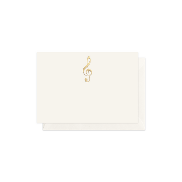 Dárková kartička Zlatý houslový klíč, obálka
