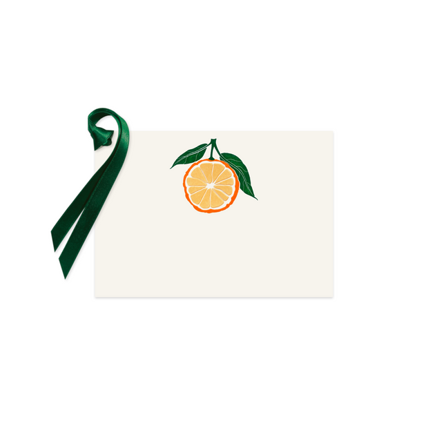 Dárková kartička Pomeranč, stuha 10 ks