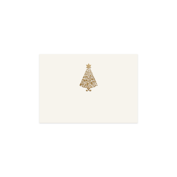 Zlatý vánoční stromek, stolová karta 10 ks